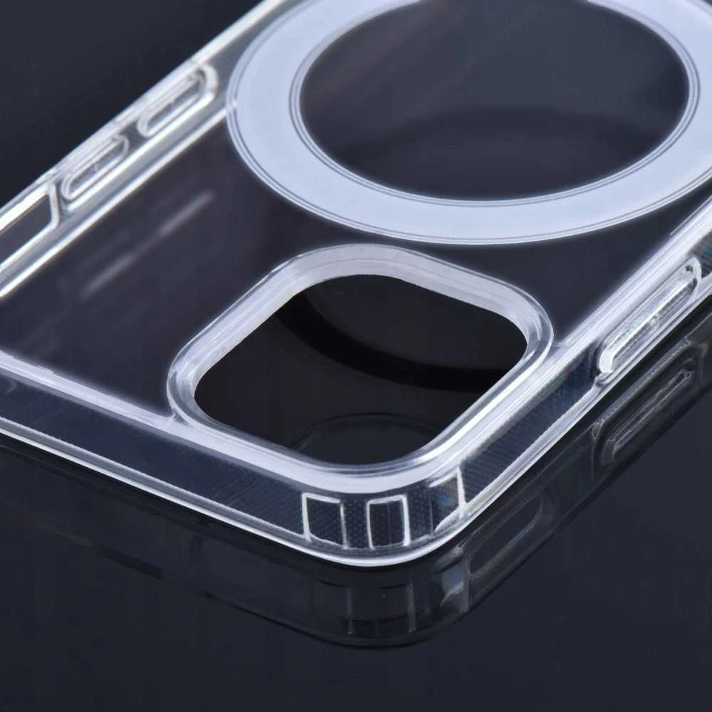 MyScreen Originalus „iPhone 15 PRO MAX“ dėklas, skaidrus „Mag“ dangtelis (STR), suderinamas su „MagSafe“ permatomu dangteliu.