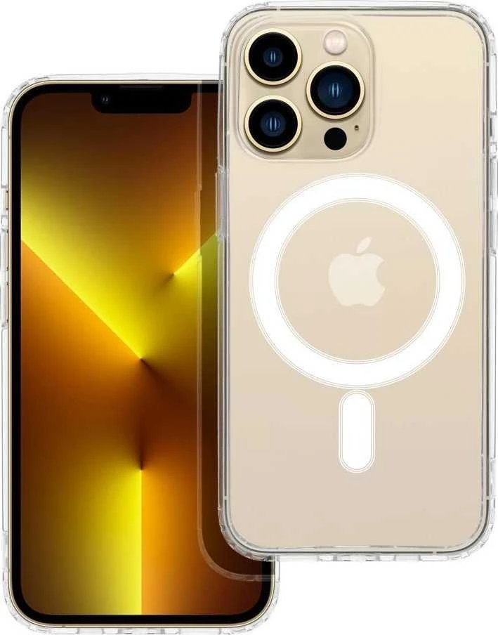 MyScreen Originalus „iPhone 13 PRO“ dėklas, skaidrus „Mag“ dangtelis (STR), suderinamas su „MagSafe“ permatomu dangteliu.