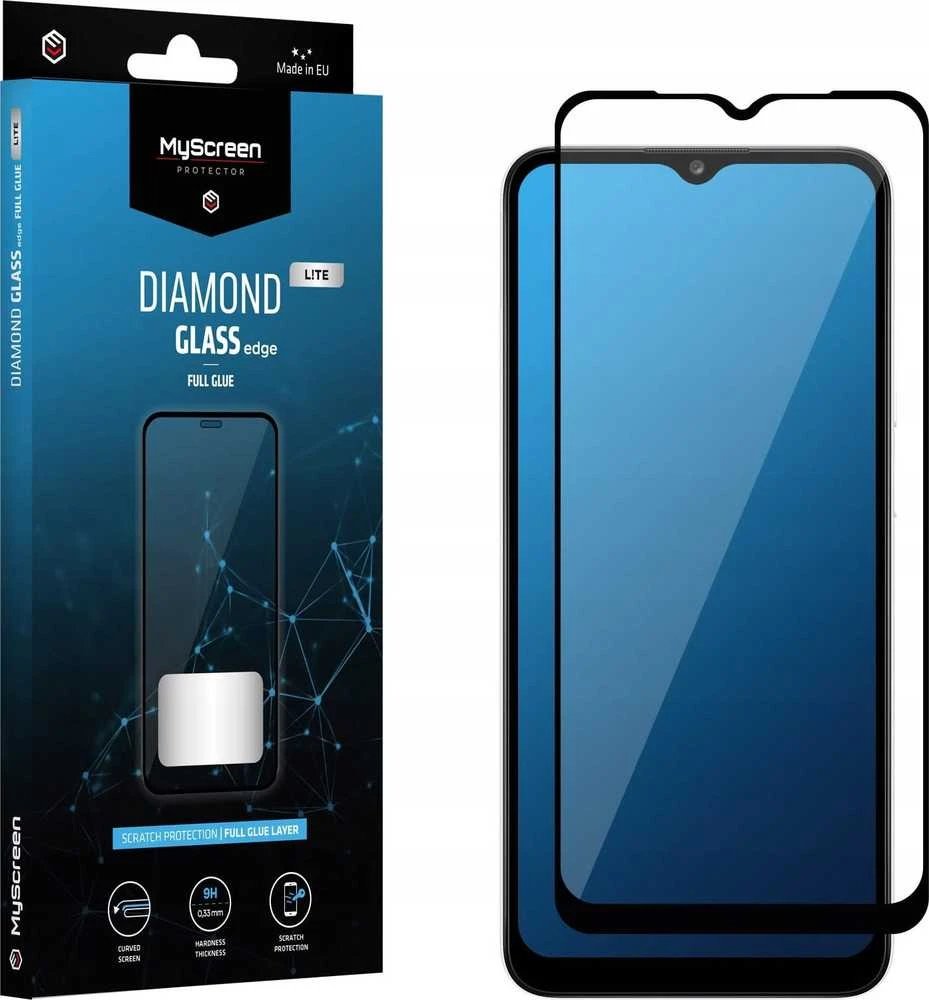 LCD apsauginis stikliukas MyScreen Diamond Lite Edge Full Glue Samsung A025 A02s/A035 A03/A037 A03s juodas
