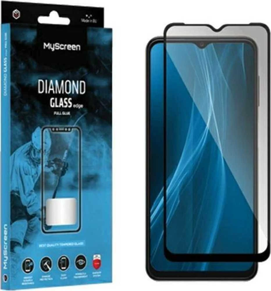 Apsauginis stiklas telefonui Honor X6A MyScreen Diamond Glass Edge Full Glue juodos spalvos krašteliu
