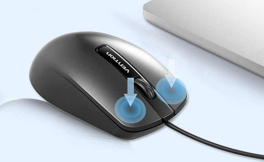Vention KTABG pelė su laidu 1.5m cable (Juodas)