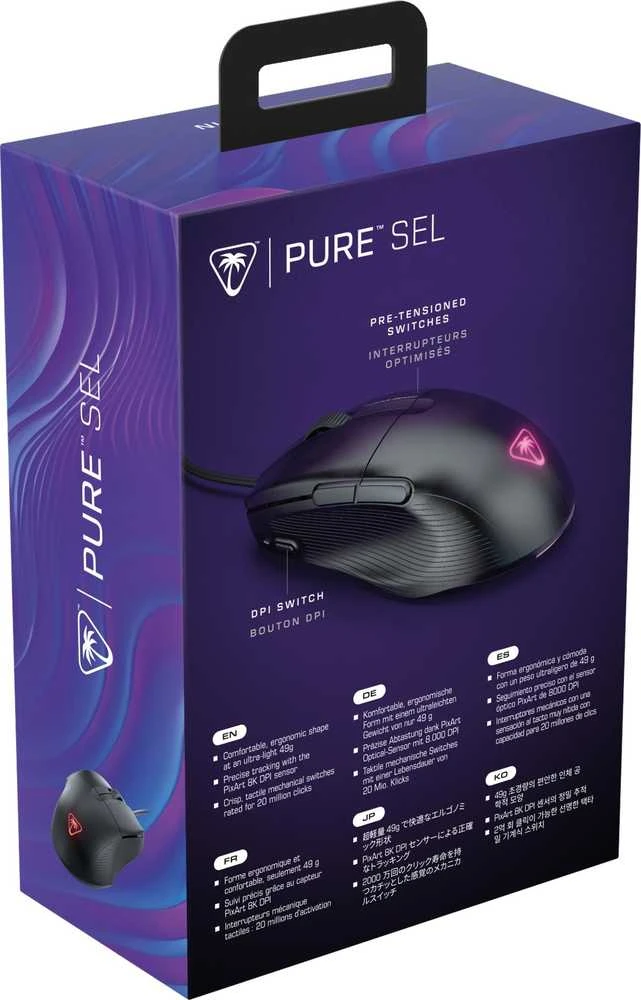 Turtle Beach Pure SEL RGB juoda pelė su laidu | 8000 DPI