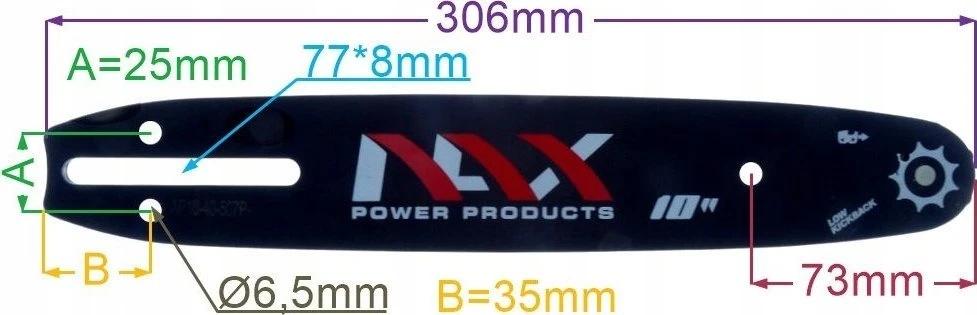 NAC NAX PROWADNICA 10" 25cm/3/8"/1,3 NAX100C