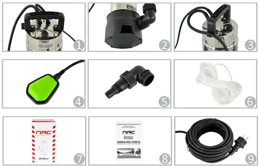 Drenažinis vandens siurblys Nac SPE75HI-L2; 750 W