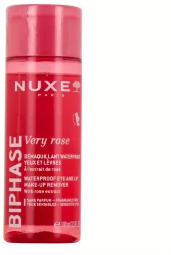 Dvifazis akių ir lūpų makiažo valiklis „Nuxe Very Rose“, 100 ml