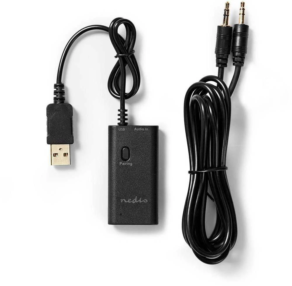 „Bluetooth“ siųstuvas Nedis BTTR050BK AUX/USB SBC 1 įrenginiui, juodas