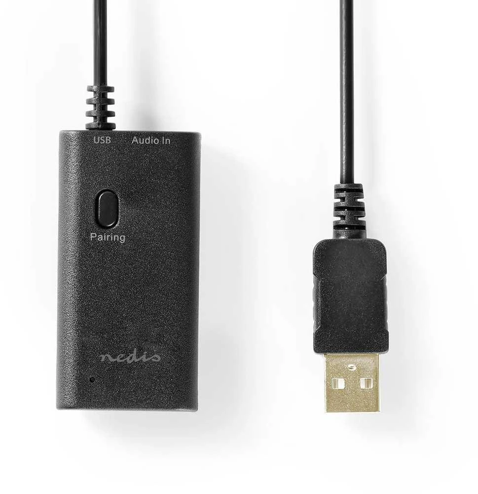 „Bluetooth“ siųstuvas Nedis BTTR050BK AUX/USB SBC 1 įrenginiui, juodas