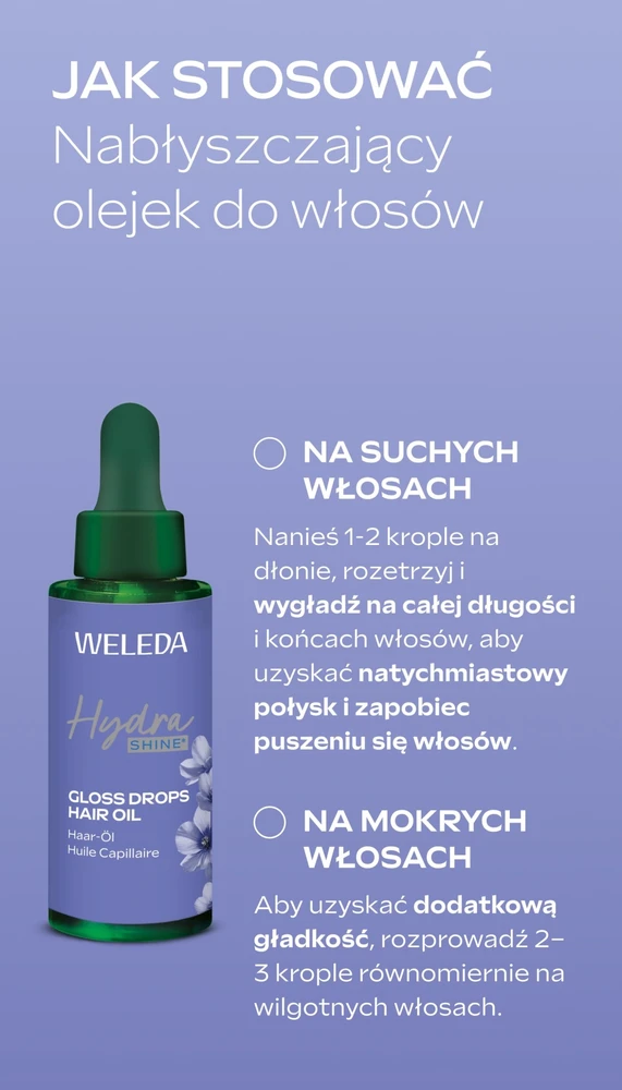 Weleda Hydra Shine plaukų aliejus, suteikiantis žvilgesio, 30 ml