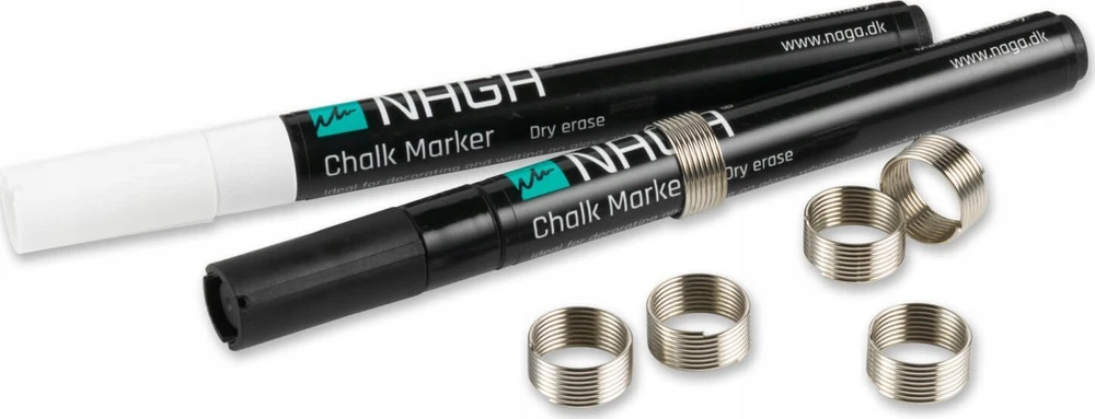 NAGA Kridtmarker naga, 4,5 mm, sølv, pakket a 2 stk