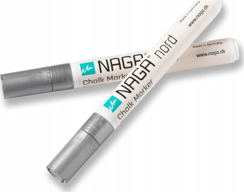 NAGA Kridtmarker naga, 4,5 mm, sølv, pakket a 2 stk