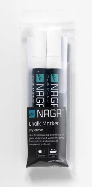 NAGA Markery do tablic, balta 4,5 mm, 2 vnt (22116)