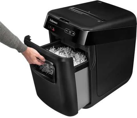 Fellowes AutoMax 150C su atidarytu popieriaus stalčiumi