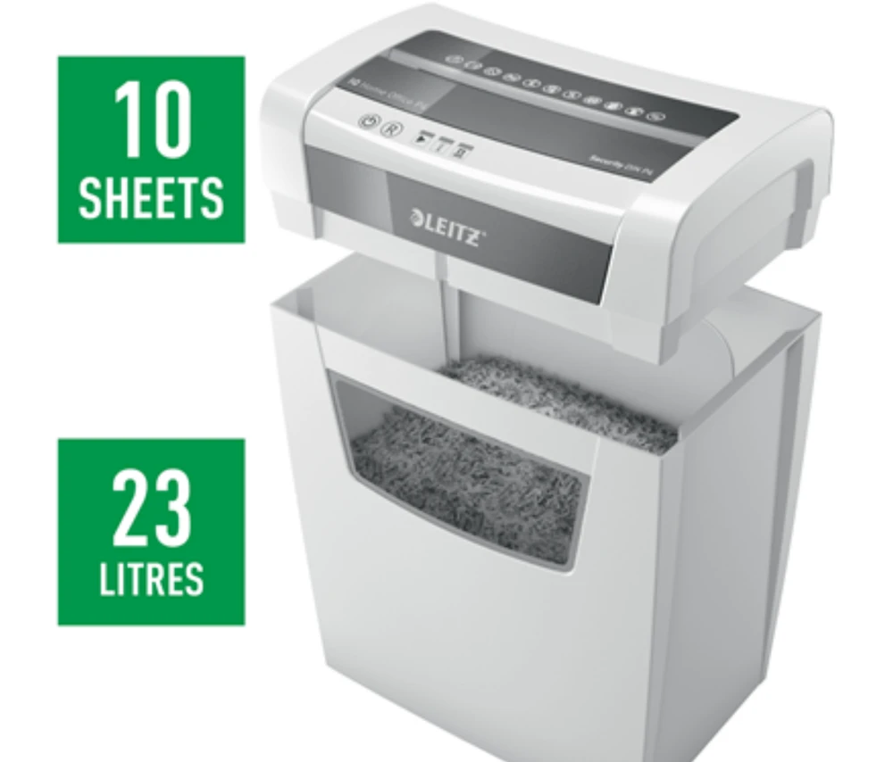Rexel Dokumentų naikiklis LEITZ IQ Home Office, P4, 23L, 4x28mm, 10 lapų