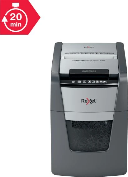 Automatinis dokumentų naikiklis Rexel Optimum Autofeed 100X, 4x28mm, P4, 34l