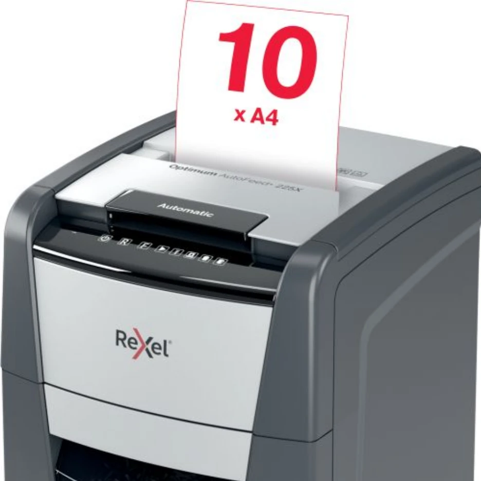 Automatinis dokumentų naikiklis Rexel Optimum Autofeed 225X, 4x25mm, P4, 60l