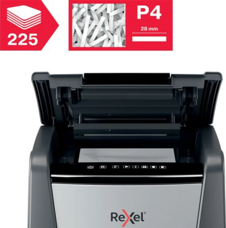 Automatinis dokumentų naikiklis Rexel Optimum Autofeed 225X, 4x25mm, P4, 60l