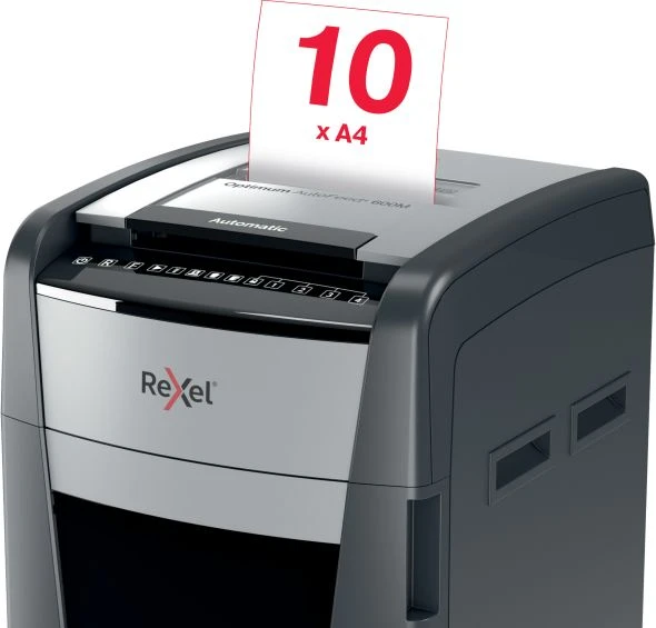 Rexel AutoFeed+ 600M Dokumentų naikiklis Micro cut shredding 2x15mm P-5 110L, 55 dB, Pilka/Juoda