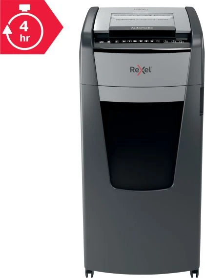 Rexel AutoFeed+ 600M Dokumentų naikiklis Micro cut shredding 2x15mm P-5 110L, 55 dB, Pilka/Juoda