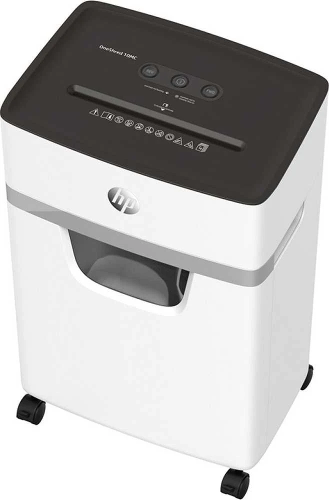 Popieriaus Smulkintuvas - HP Oneshred 10MC, Mikro Pjaustymas, P-5, 10 Kortelių, 20 L, Šviesiai Pilkas