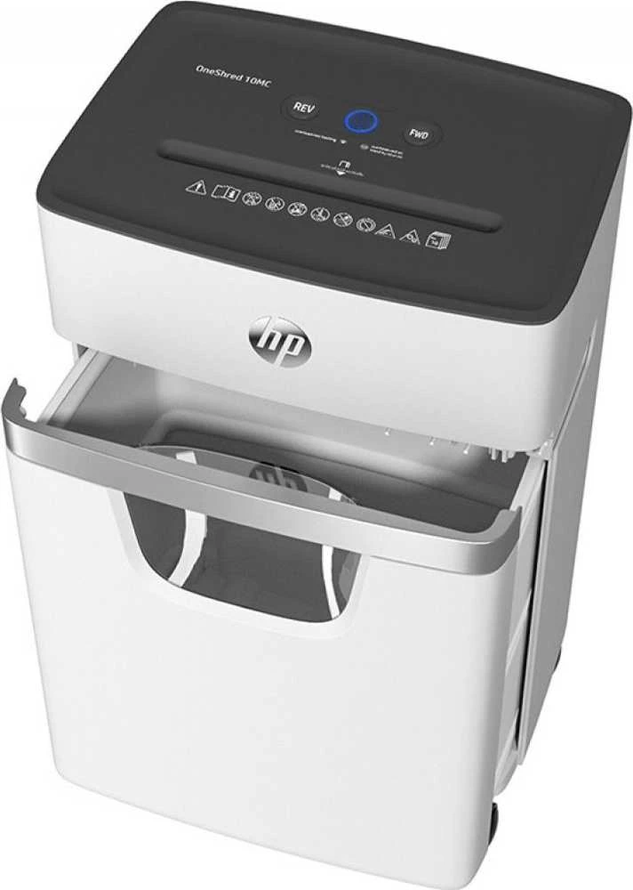 Popieriaus Smulkintuvas - HP Oneshred 10MC, Mikro Pjaustymas, P-5, 10 Kortelių, 20 L, Šviesiai Pilkas