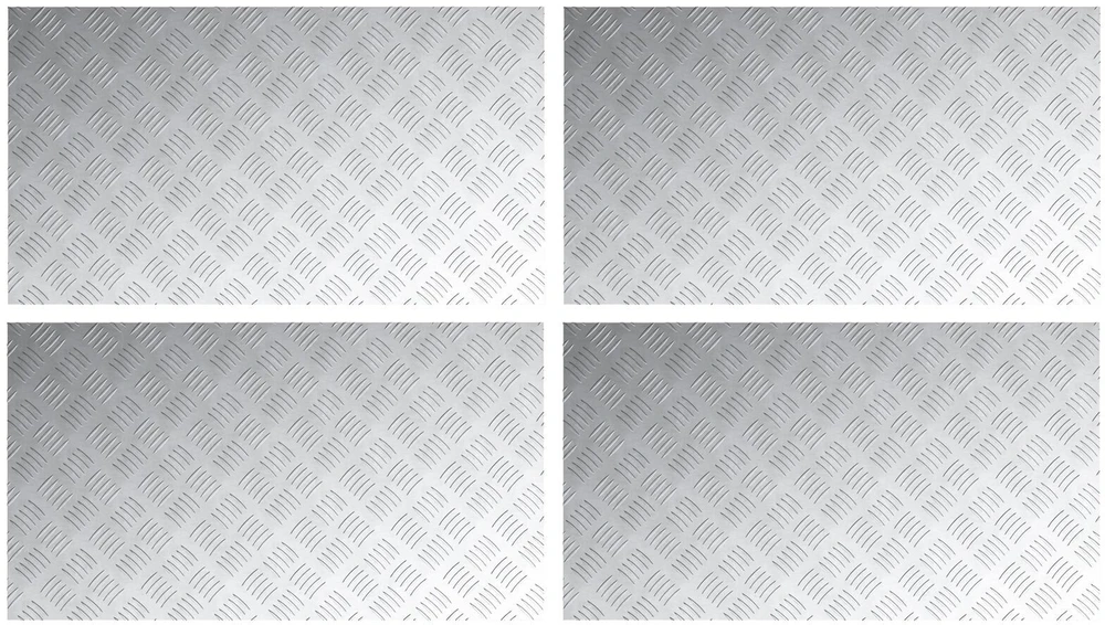 Laiptų danga 4 vnt. 90 x 50 cm Sidabro Aliuminis Stačiakampio