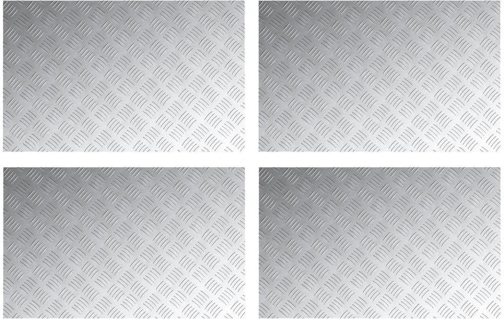 Laiptų danga 4 vnt. 80 x 50 cm Sidabro Aliuminis Stačiakampio