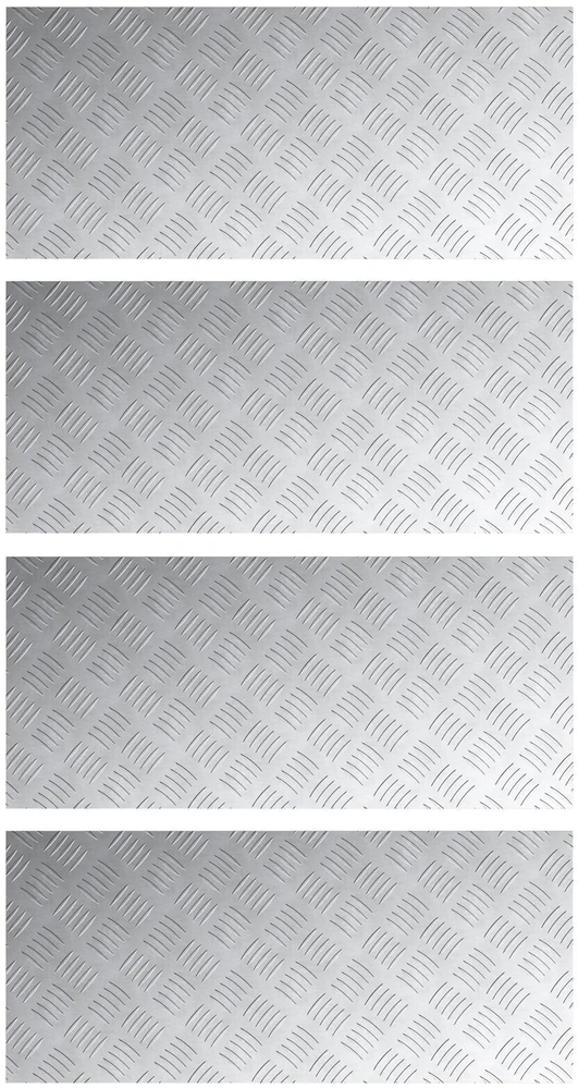 Laiptų danga 4 vnt. 90 x 40 cm Sidabro Aliuminis Stačiakampio