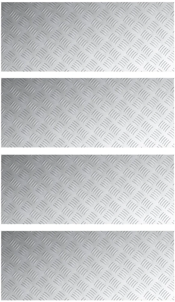 Laiptų danga 4 vnt. 100 x 40 cm Sidabro Aliuminis Stačiakampio