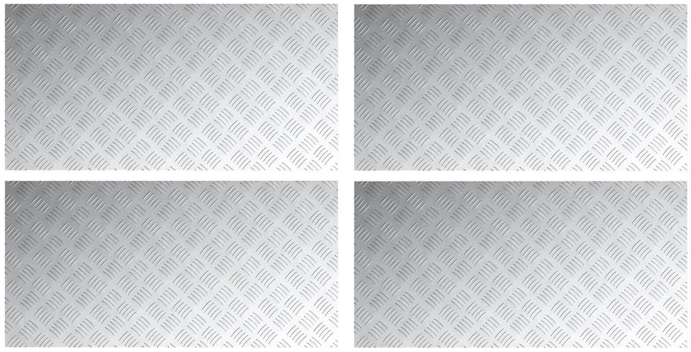 Laiptų danga 4 vnt. 100 x 50 cm Sidabro Aliuminis Stačiakampio
