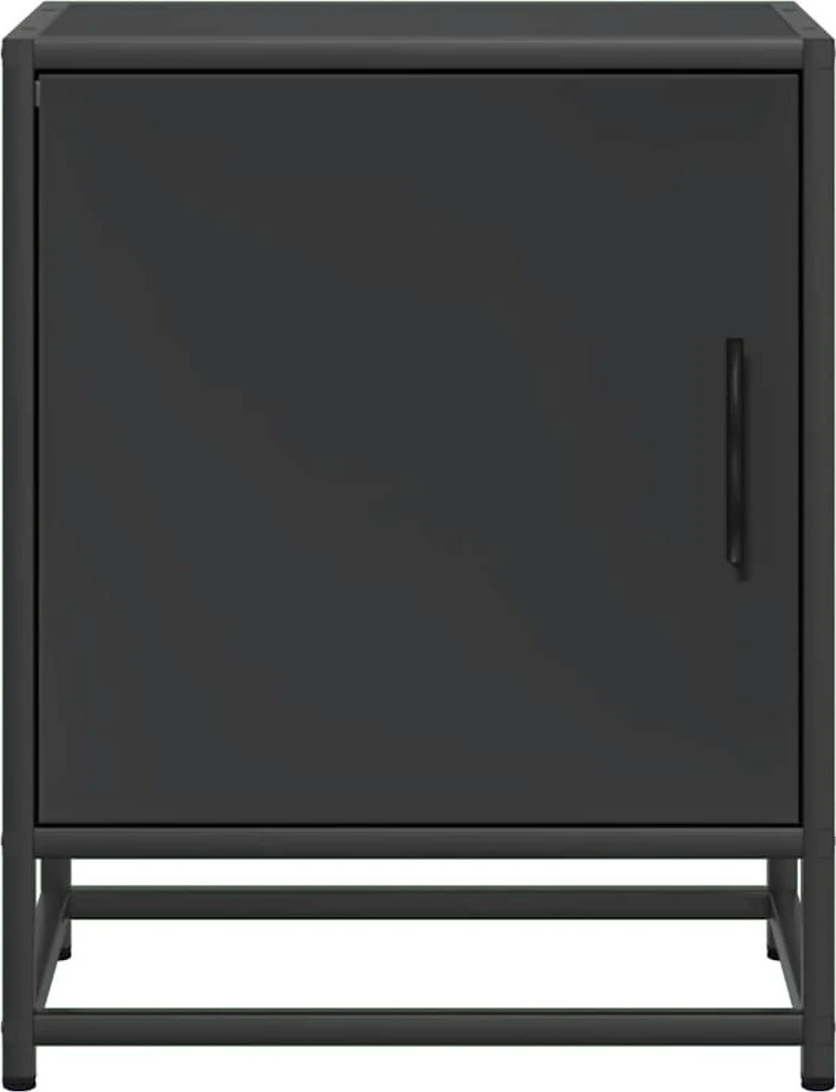 Spintelės prie lovos 2 vnt Juodos 40x31x50cm Mediena ir metalas