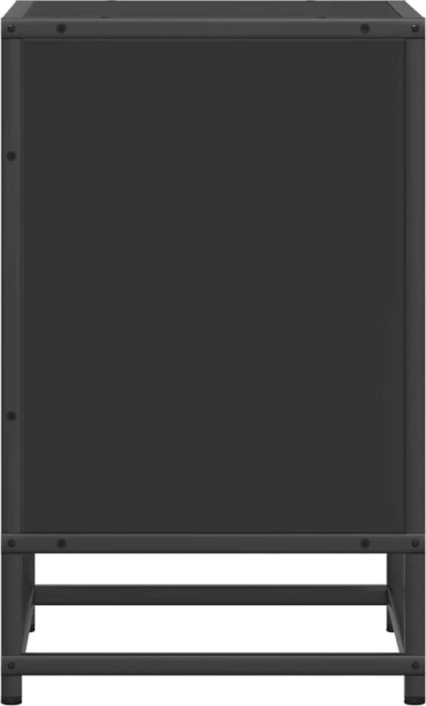 Spintelės prie lovos 2 vnt Juodos 40x31x50cm Mediena ir metalas