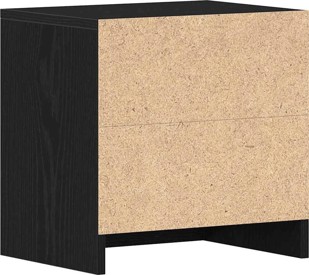 Naktinės spintelės, 2 vnt., juodo ąžuolo spalvos, 40x30x40cm, inžinerinė mediena