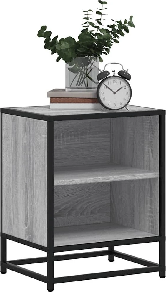 Spintelės prie lovos 2 vnt Pilka Sonoma 40x31x50 cm