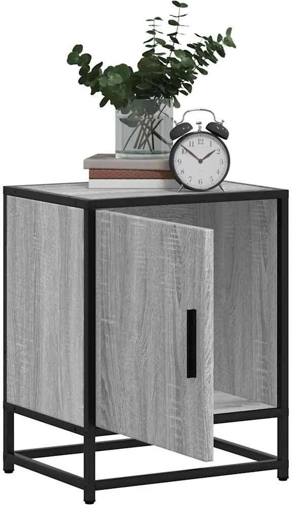 Spintelės prie lovos 2 vnt Pilka Sonoma 40x31x50 cm