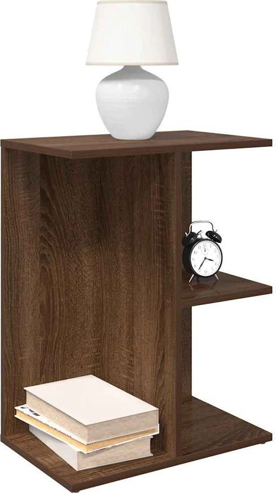 Naktinės spintelės, 2vnt., ruda ąžuolo, 46,5x29x61cm, mediena