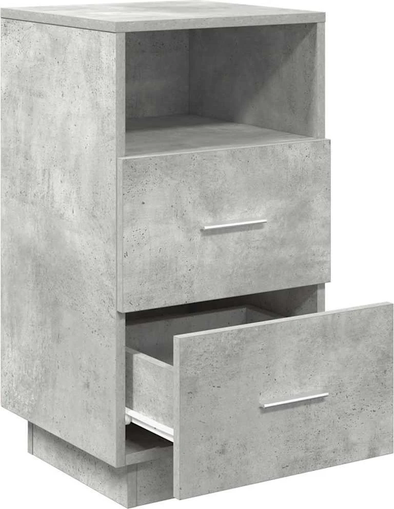 Naktinės spintelės su 2 stalčiais, pilka, 36x36x68cm