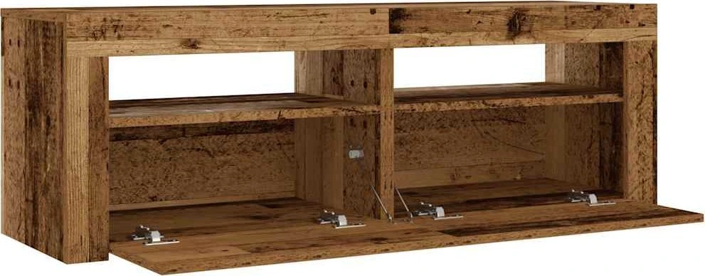 Spintelės prie lovos 2 vnt su šviesos diodais Old Wood