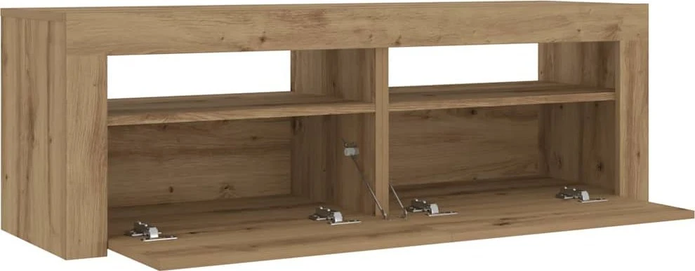 Spintelės prie lovos 2 vnt su šviesos diodais Artisan Oak