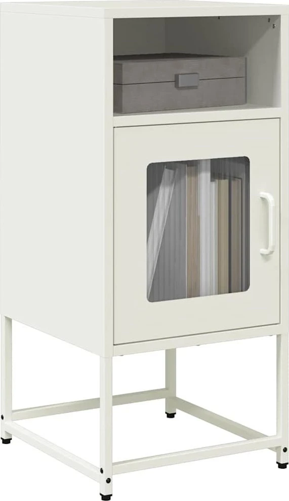 naktinė spintelė balta 36x39x78 cm šaltai valcuotas plienas