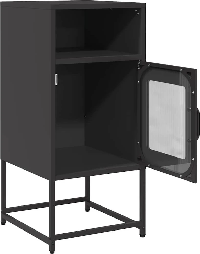 naktinė spintelė juoda 36x39x78 cm šaltai valcuotas plienas