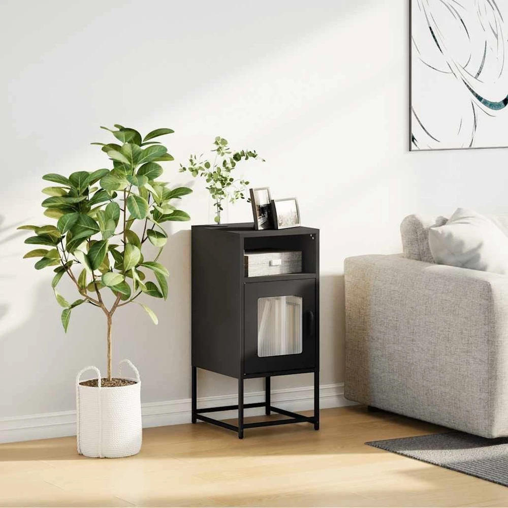 naktinė spintelė juoda 36x39x78 cm šaltai valcuotas plienas