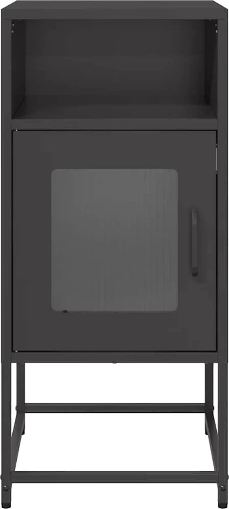 naktinė spintelė juoda 36x39x78 cm šaltai valcuotas plienas