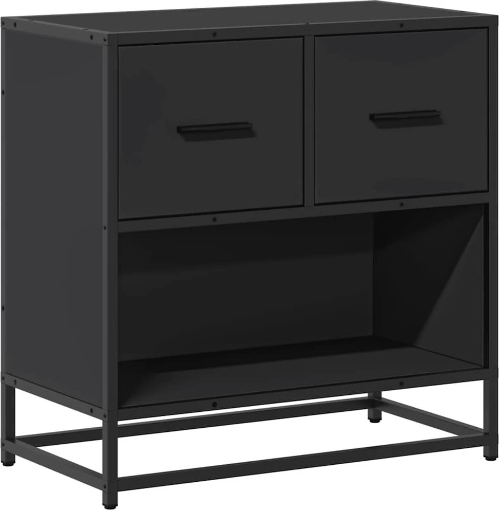 naktinė spintelė Juoda 60x31x60 cm Mediena ir metalas
