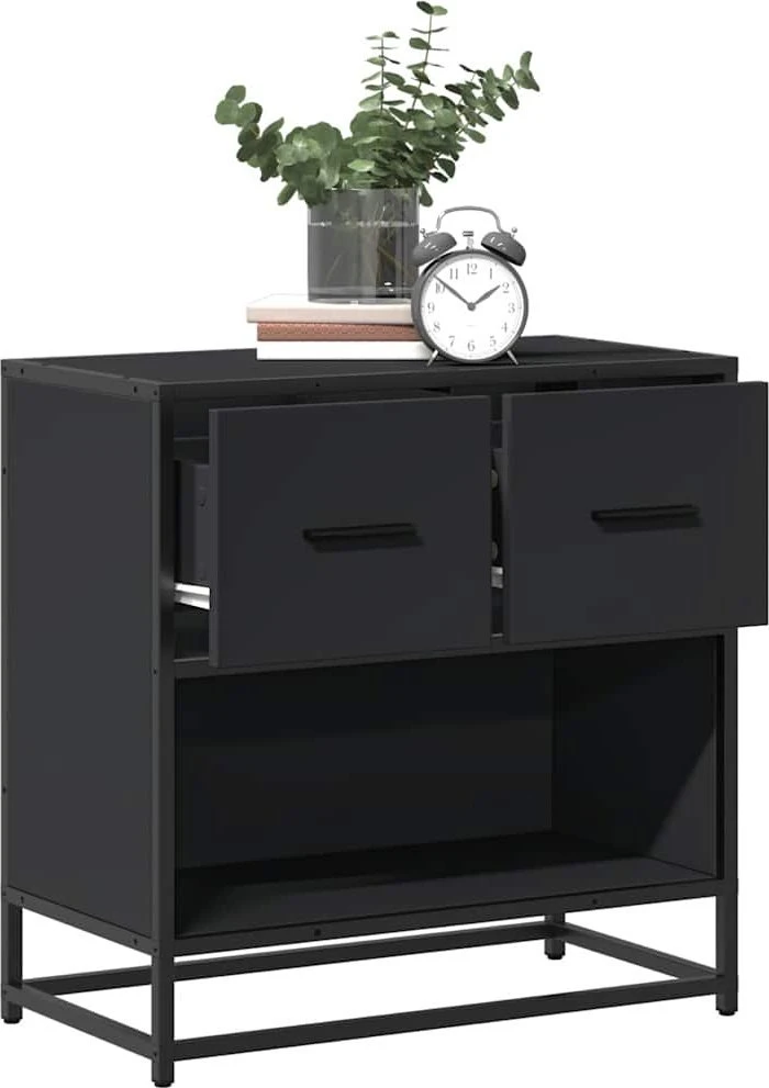 naktinė spintelė Juoda 60x31x60 cm Mediena ir metalas