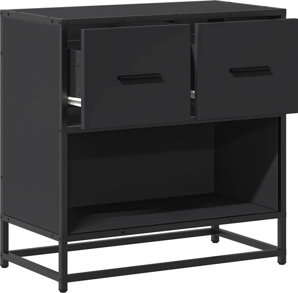 naktinė spintelė Juoda 60x31x60 cm Mediena ir metalas