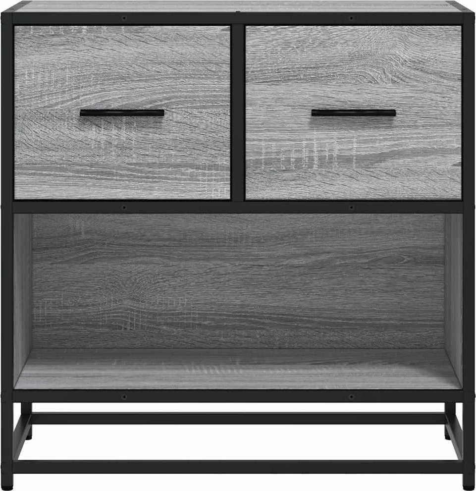 naktinė spintelė Pilka Sonoma 60x31x60 cm Mediena ir metalas
