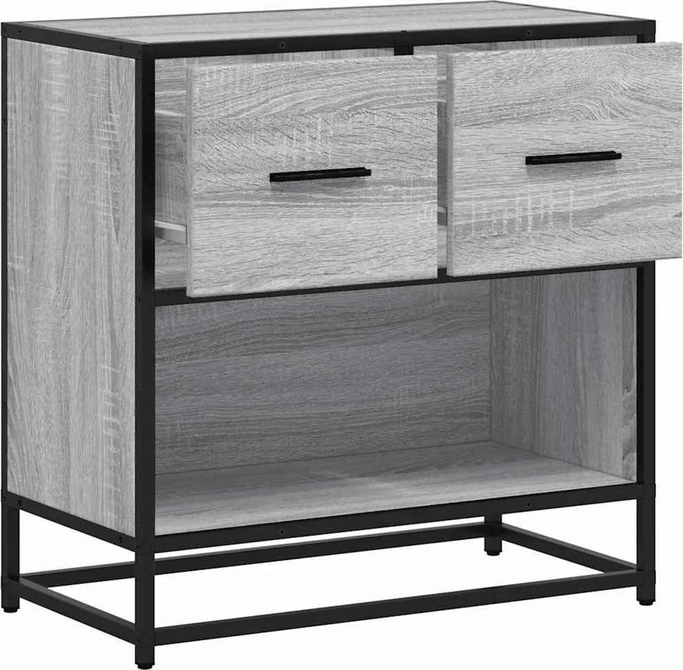 naktinė spintelė Pilka Sonoma 60x31x60 cm Mediena ir metalas