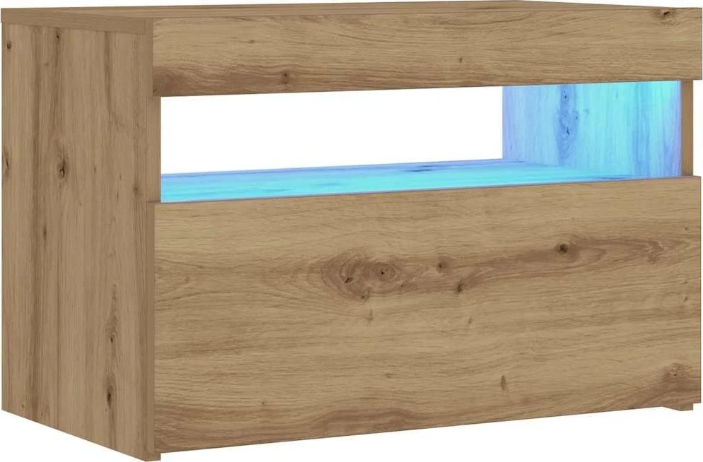 naktinė spintelė su LED lemputėmis Artisan ąžuolas