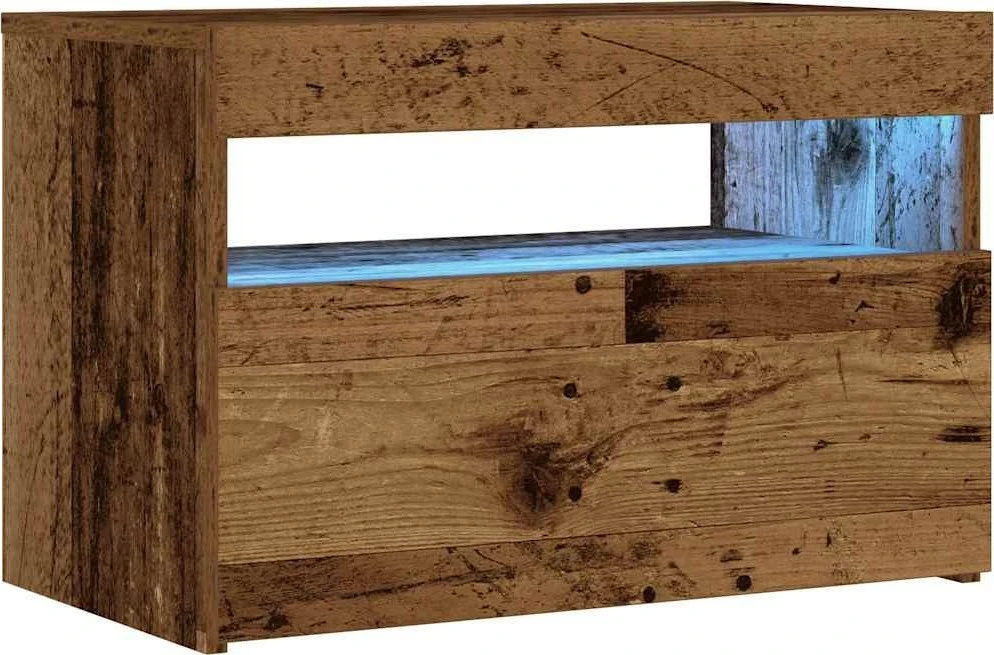 naktinė spintelė su LED lemputėmis Sena mediena 60x35x40 cm