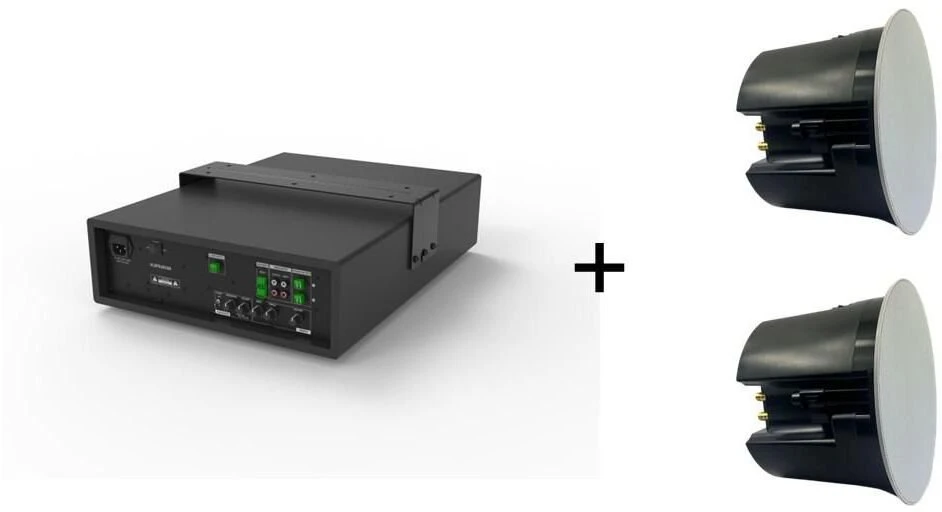 Kompiuterio kolonėlės Namų kino sistema VivoLink Vivolink Audiopack Subwoofer 6.5 40W + 2 x premium ceiling speakers Juodas Przewodowa 110 W